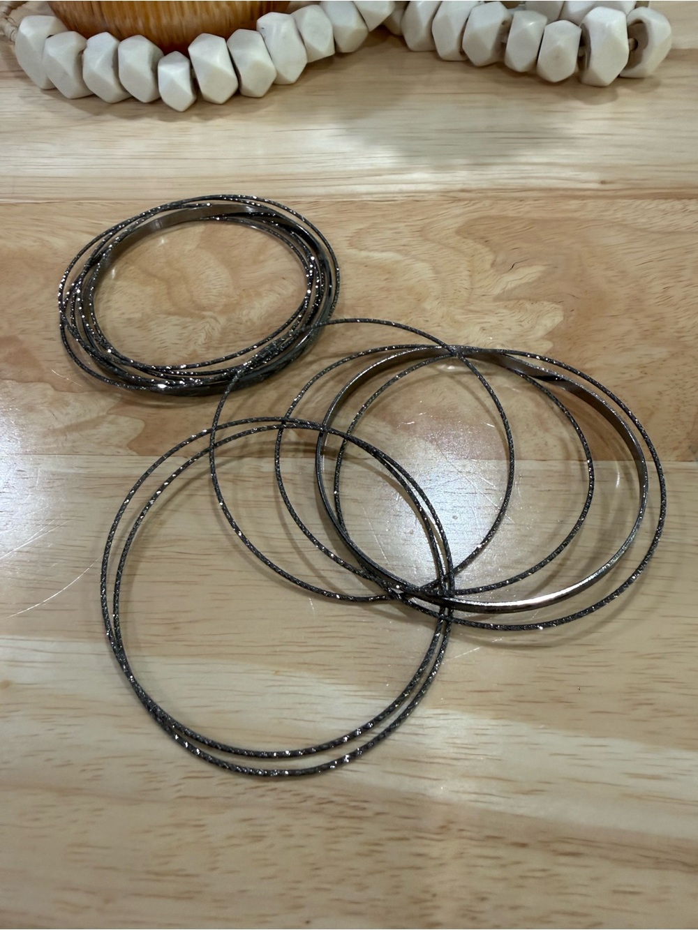 Women's Black Sparkle Multi-Pack Bangle Bracelets